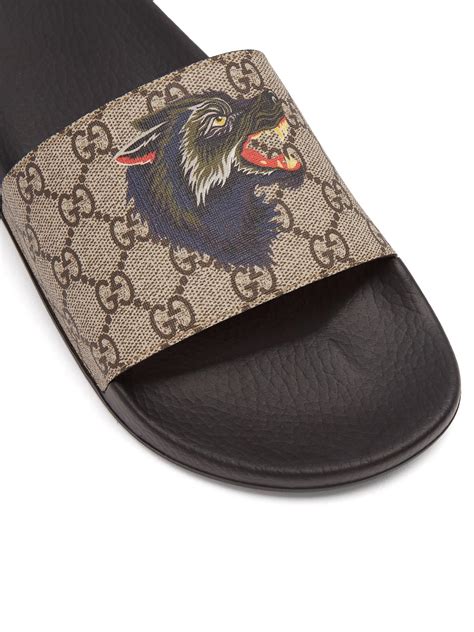 wolf slides gucci|Buy Gucci GG Supreme Slide 'Wolf' .